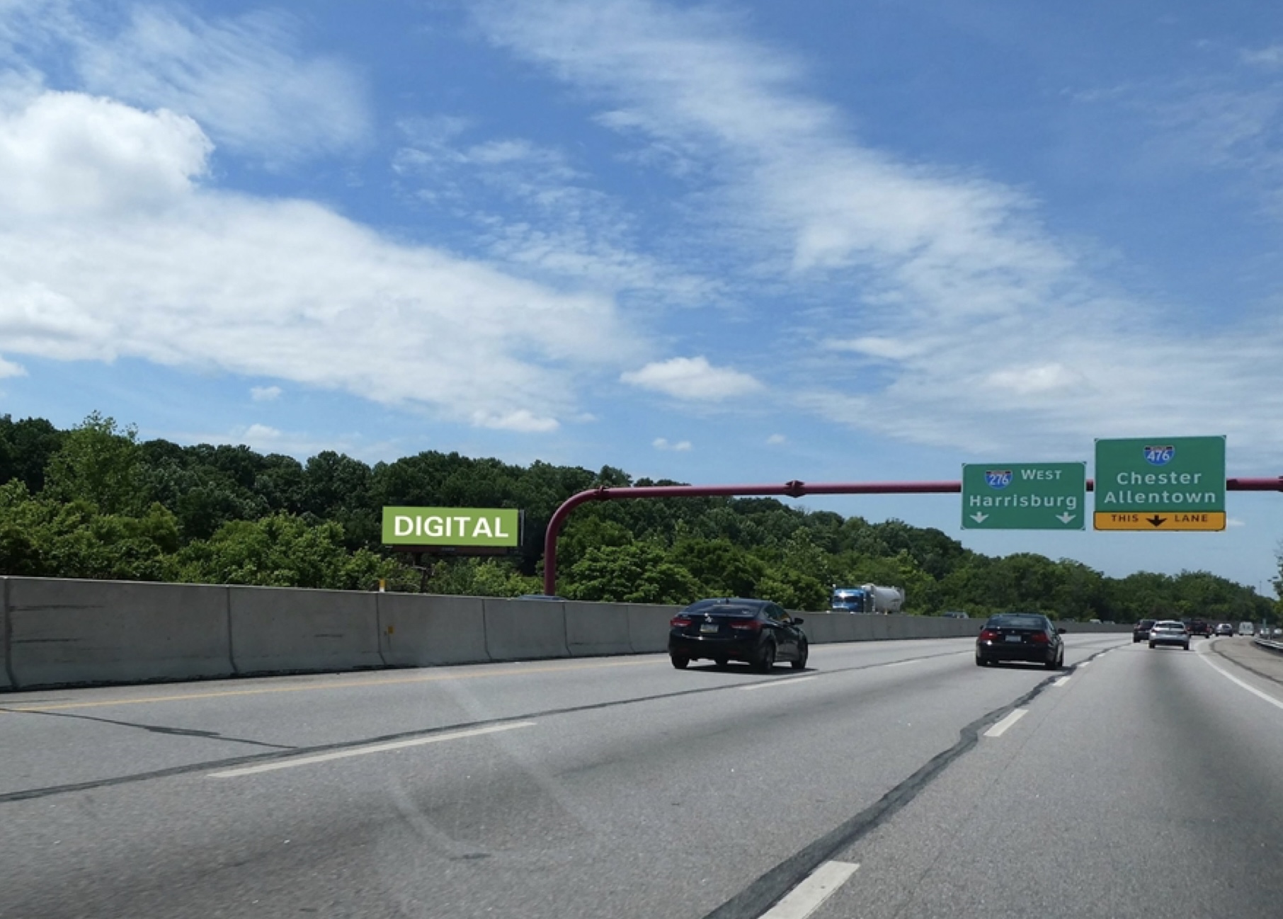 PA Turnpike (I-276), 1.2 mi. E/O Exit 333 Norristown SS FE Media