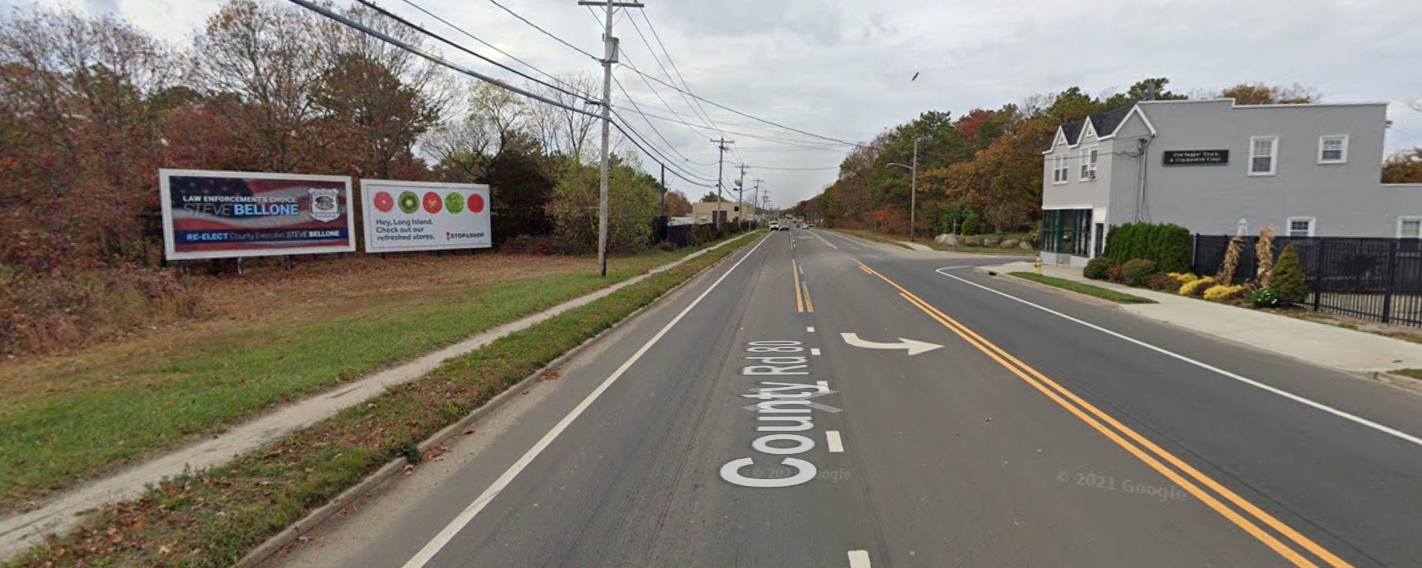 south side of Route 27A, 120' east of Dunton Ave, facing east Media