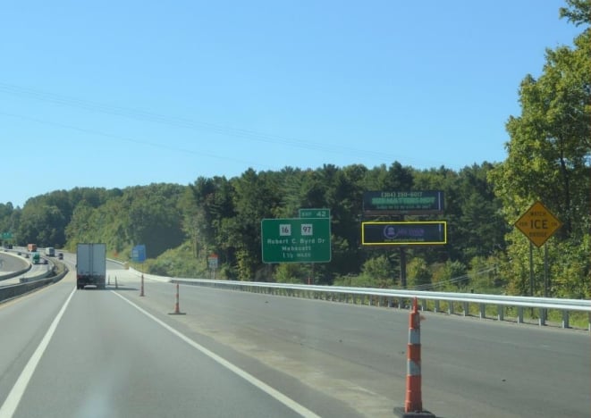 I-77/I-64 Southbound 1.5 Mi. Before Exit 42 (At Beckley Industrial Park) Bottom Media