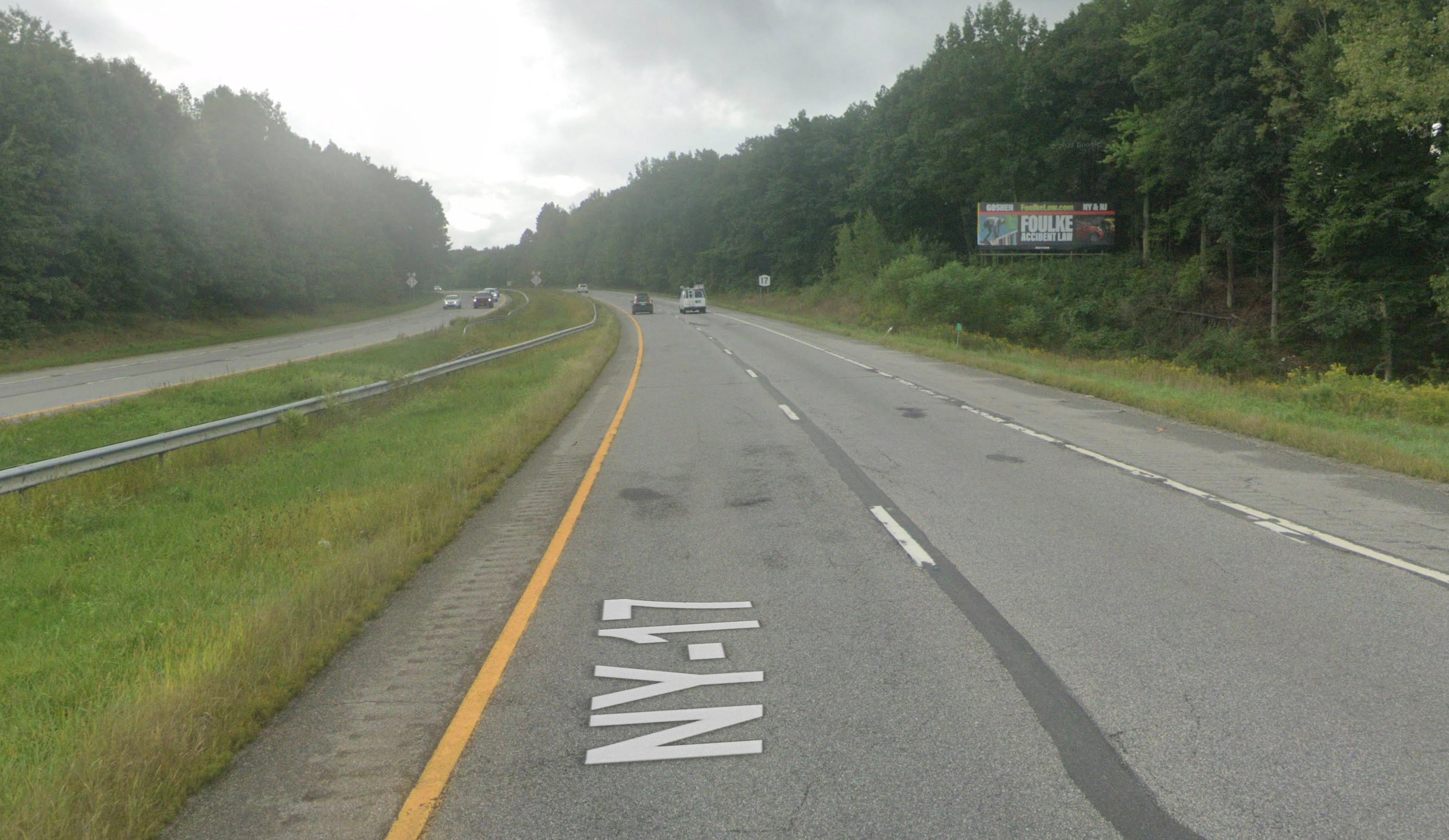 Shows to traffic headed East/South from Bloomingburg/Wurtsboro. Drivers that get on Rt 17 East from Exit 118 will see this sign very shortly after entering the highway Media