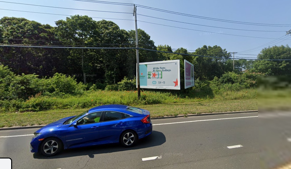 East Patchogue: south side Route 27A, 190' east of Robinson Blvd. ( Middle Island Rd.), facing west Media