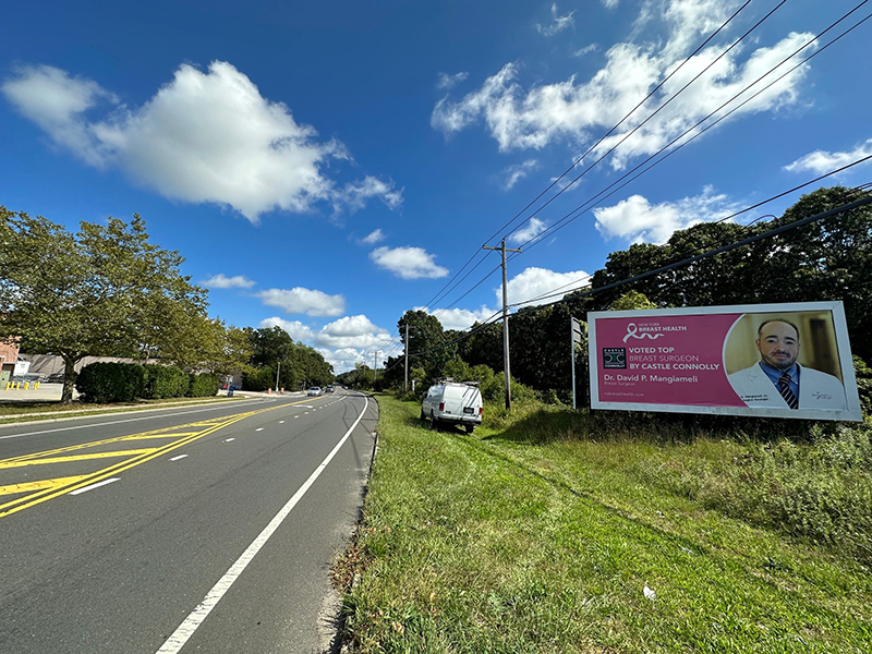 East Patchogue: south side Route 27A, 190' east of Robinson Blvd. ( Middle Island Rd.), facing west Media