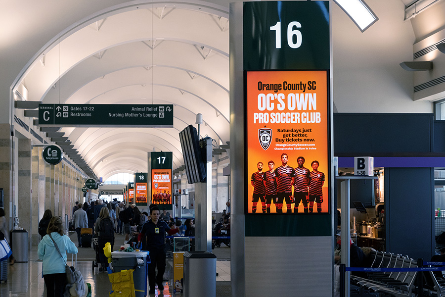 40 digital screens located in all 3 terminals (A,B,and C) Media