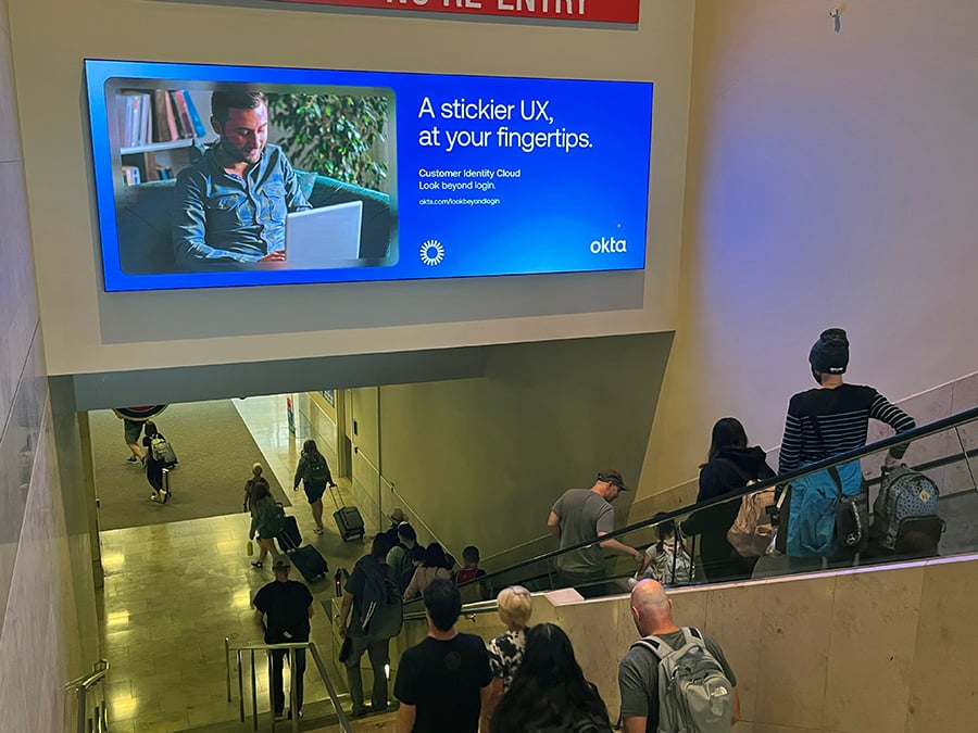 1 video wall in each of 3 Terminals (A,B, and C). Media