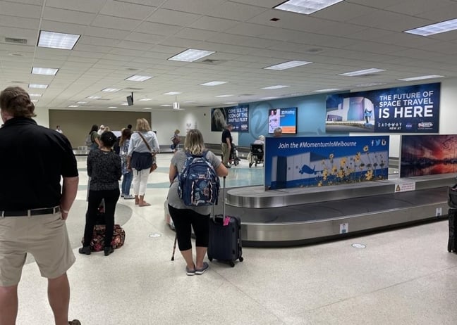 Package of 2 Tension Fabric Displays in Domestic Baggage Claim. This package will be directly on the baggage claim deck and will reach all of domestic arrivals with checked luggage. Media