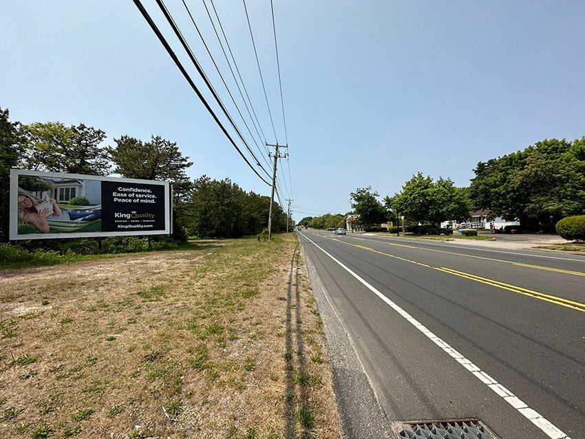 Bellport: South side Route 27A, 30' West of Post Ave. Media