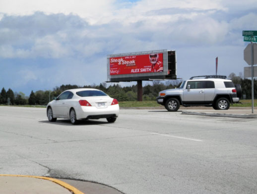 USH 60 / James River Fwy, 245 ft E/O Republic Rd S/S, W/F Media