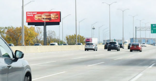 I-90 JANE ADDAMS EB INBOUND AT MANNHEIM RD / TOLL PLAZA FW 20'X60' DIGITAL TRAFFIC EB FROM NW SUBURBS TO ORD CHICAGO AHEAD Media