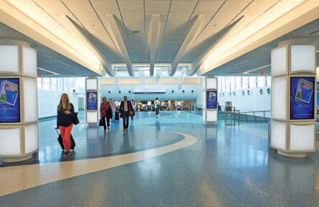 Connector Bridge, Pre-Security (8 screens) Arrivals AND Departures Media